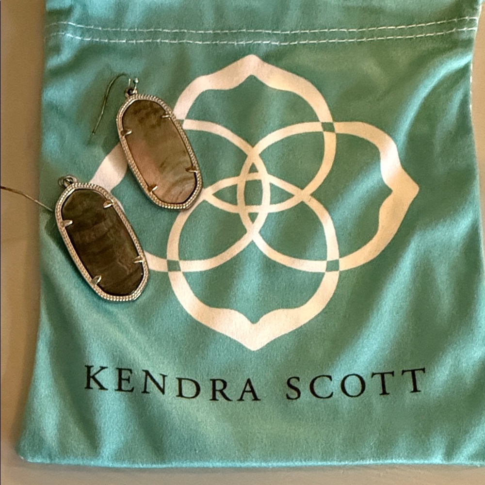 Kendra Scott Silver with Gray Abalone Danielle Earrings